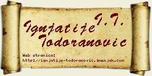 Ignjatije Todoranović vizit kartica